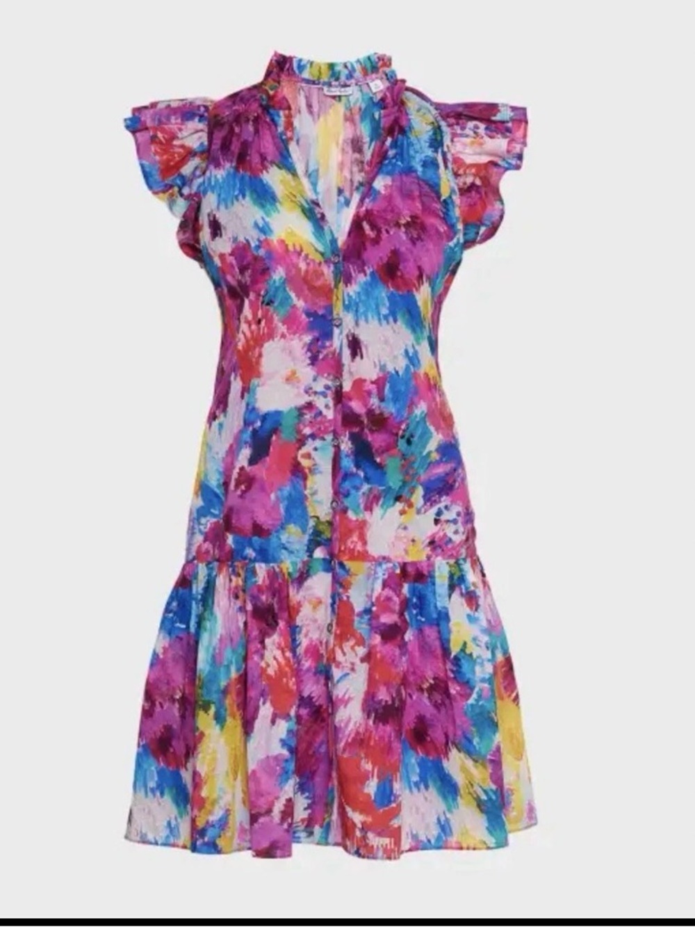 Robert Graham Savannah Visit › Floral-Print Flounce Ruffle Dress Size M